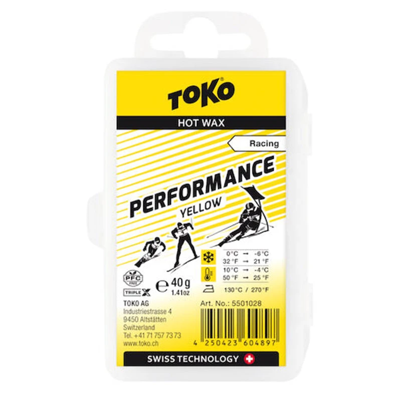 Toko Performance Ski And Snowboard Hot Wax 40g Yellow - Fluoro Free 1 Toko Performance Ski And Snowboard Hot Wax 40g Yellow - Fluoro Free